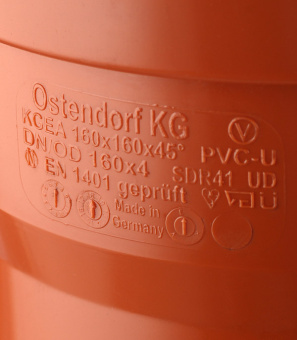 Тройник Ostendorf d160 мм 45° пластиковый для наружной канализации